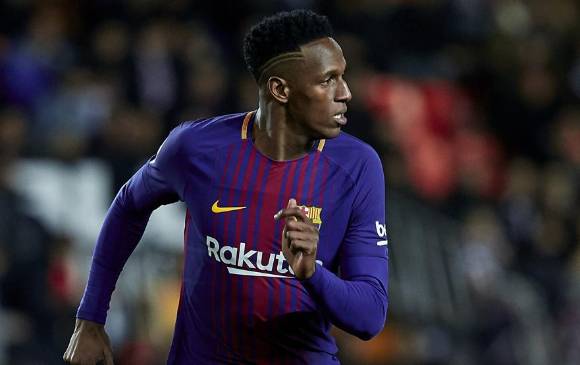 Yerry Mina está en la lista de los once elegidos por el técnico Ernesto Valverde para el amistoso en Johannesburgo. FOTO AFP