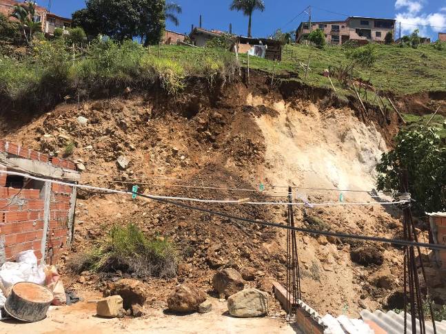 Seis viviendas evacuadas por fallas en el terreno y unas 30 personas autoalbergadas en casas de familias y amigos. FOTO: Julio Cesar Herrera.