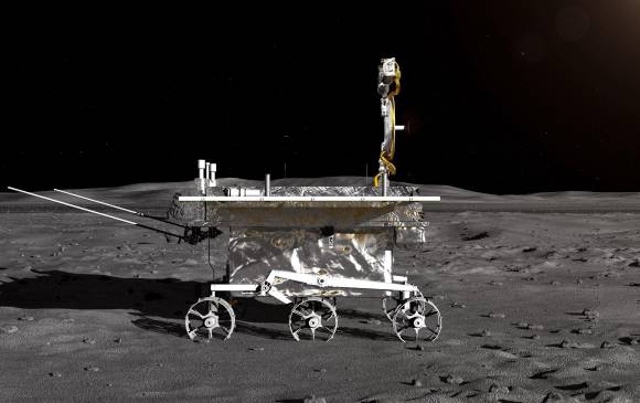Impresión artística facilitada por el CNSA del vehículo lunar de la sonda lunar Chang’e-4. FOTO: EFE