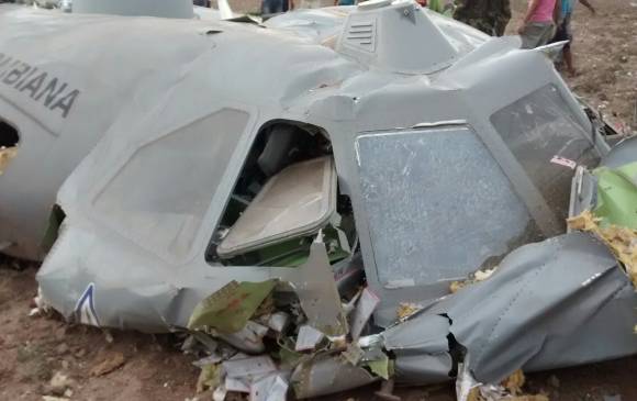 Once militares muertos dejó el accidente de un avión Casa de la Fuerza Aérea Colombiana en zona rural del municipio de Codazzi, Cesar. FOTO CORTESÍA