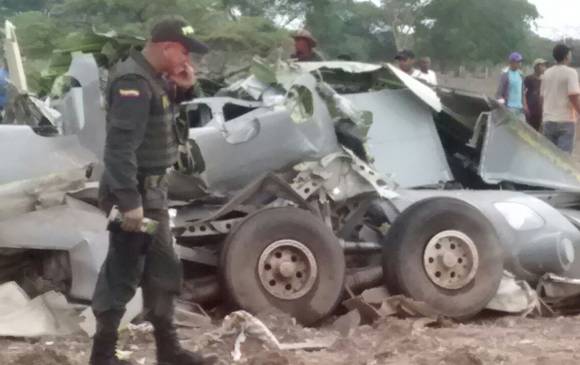 Once militares muertos dejó el accidente de un avión Casa de la Fuerza Aérea Colombiana en zona rural del municipio de Codazzi, Cesar. FOTO CORTESÍA