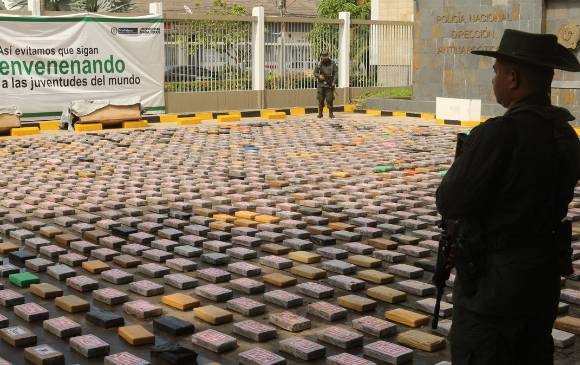 Último cargamento de cocaína incautado en el puerto de Cartagena. FOTO efe y colprensa 