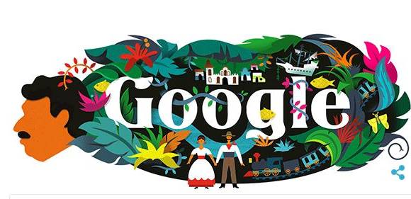 Este es el Doodle de Google en homenaje a Gabo. Foto: Google