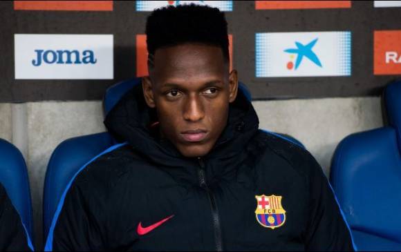 Yerry Mina, en la lista de los 18 convocados del Barcelona para enfrentar al Celta. FOTO CORTESÍA BARCELONA