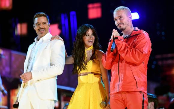 Ricky Martin, Camila Cabello y J Balvin. Foto: Afp Ricky Martin, Camila Cabello y J Balvin. Foto: Afp