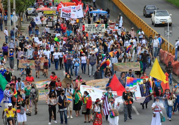 Marchas del 21 de octubre en Medellín. FOTO JUAN ANTONIO SÁNCHEZ