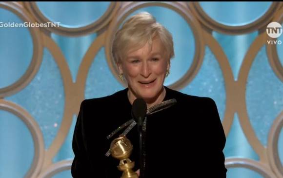 Glenn Close recibió el tercer Globo de Oro de su carrera. FOTO Cortesía TNT Glenn Close recibió el tercer Globo de Oro de su carrera. FOTO Cortesía TNT