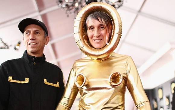 Andrea Echeverri y Héctor Buitrago en la alfombra roja de los Grammy. Foto: AFP