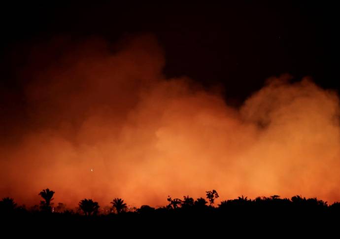 Según el Instituto Nacional de Investigaciones Espaciales (Inpe), entre el 1 de enero y el 19 de agosto de este año se han registrado 72.843 focos de incendios en la Amazonia, 83 % más que en el mismo periodo de 2018. Foto: Reuters
