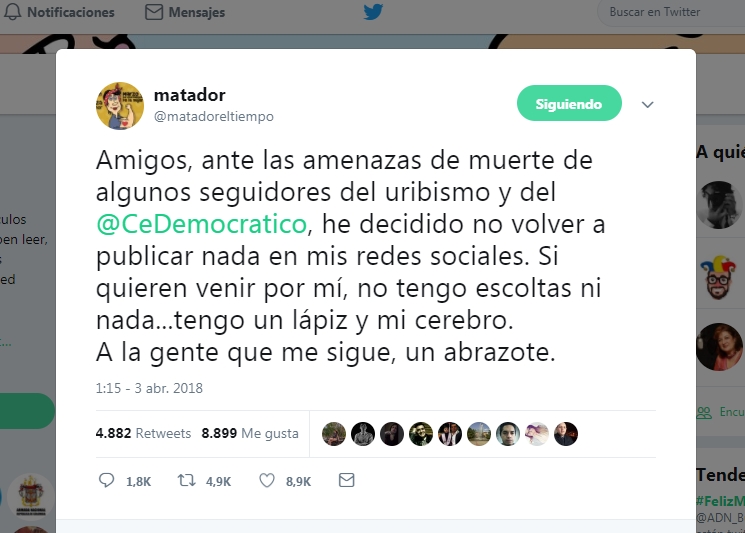 Foto tomada de Twitter
