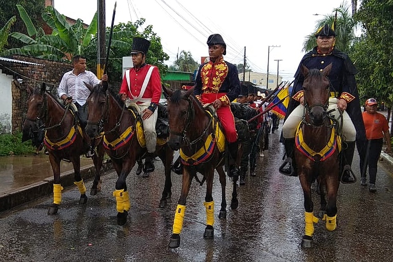 La Ruta Libertadora llegó a Pore (Casanare) en los Llanos Orientales donde, según la historia, se unieron los Ejércitos de Francisco de Paula Santander y Simón Bolívar para continuar la marcha a la cordillera oriental. FOTO: Colprensa