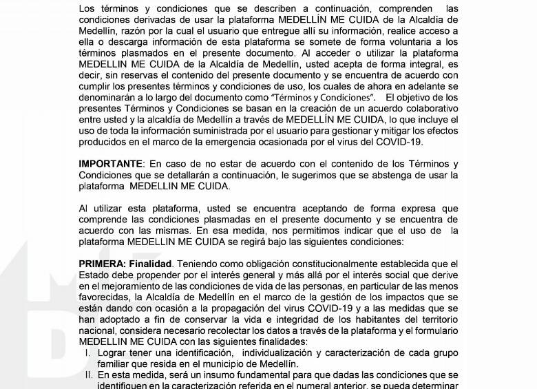 Estos dos apartados aparecían así el pasado martes en los términos y condiciones de la plataforma. Quien no los llene no puede salir a trabajar.