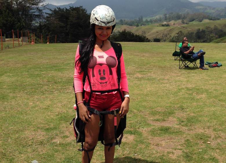 Yeilin Pereira preparada para volar. 