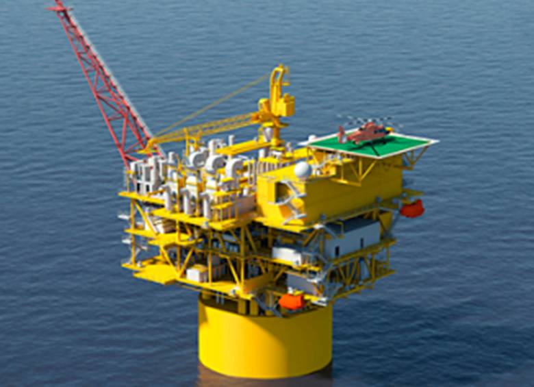 Panorámica de la plataforma de Gunflint, en aguas del Golfo de México, en jurisdicción de EE.UU. FOTO cortesía ecopetrol