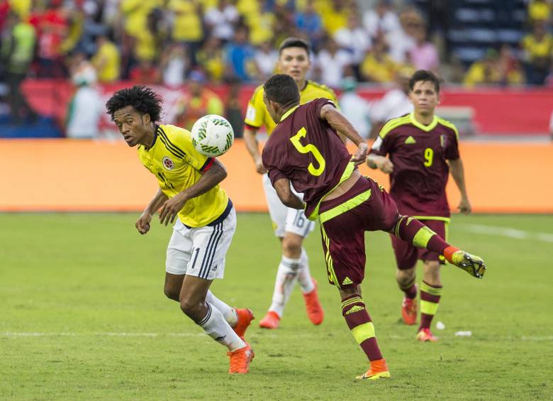 Juan Guillermo Cuadrado estuvo en el juego ante los venezolanos en la Eliminatoria para Rusia-2018 en estadio Metropolitano de Barranquilla. FOTO JUAN ANTONIO SÁNCHEZ
