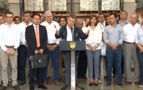 El presidente Santos evaluó esta mañana la situación de la llegada masiva de venezolanos. Foto: Colprensa