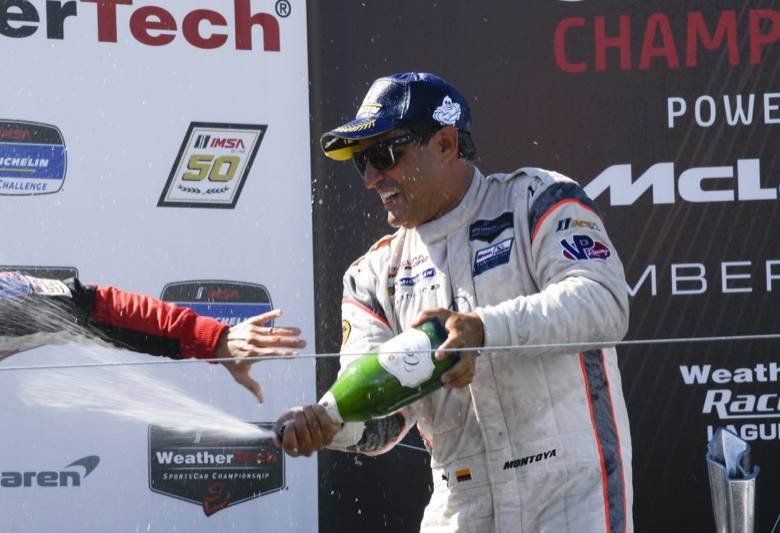 Juan Pablo Montoya espera celebrar hoy un título más en su carrera deportiva, esta vez en el IMSA. FOTO cortesía penske 