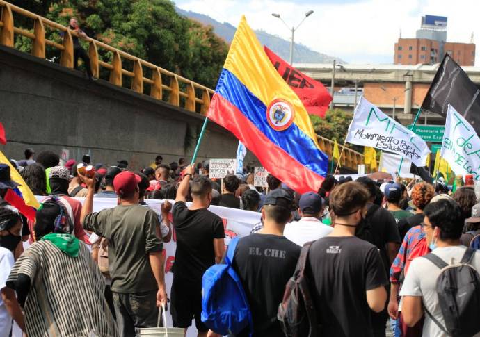 Marchas del 21 de octubre en Medellín. FOTO JUAN ANTONIO SÁNCHEZ