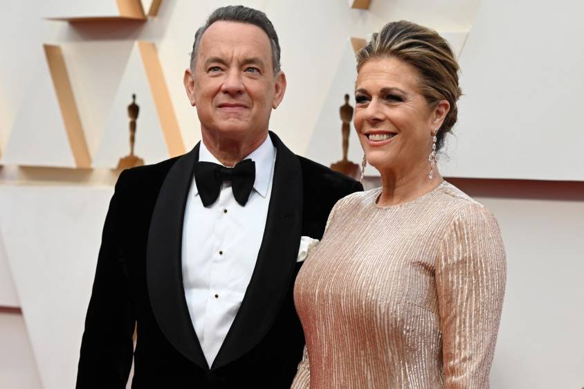 Tom Hanks y su esposa Rita Wilson. FOTO AFP