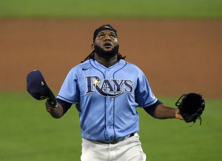El dominicano Diego Castillo cerró ante Astros el primer duelo de campeonato y mantruvo el 2-1 en la pizarra. Foto AFP