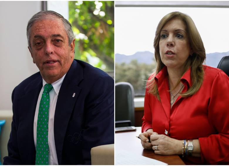 Andrés Botero y Clara Luz Roldán, exdirectores de Coldeportes. FOTO: JULIO CÉSAR HERREA Y COLPRENSA