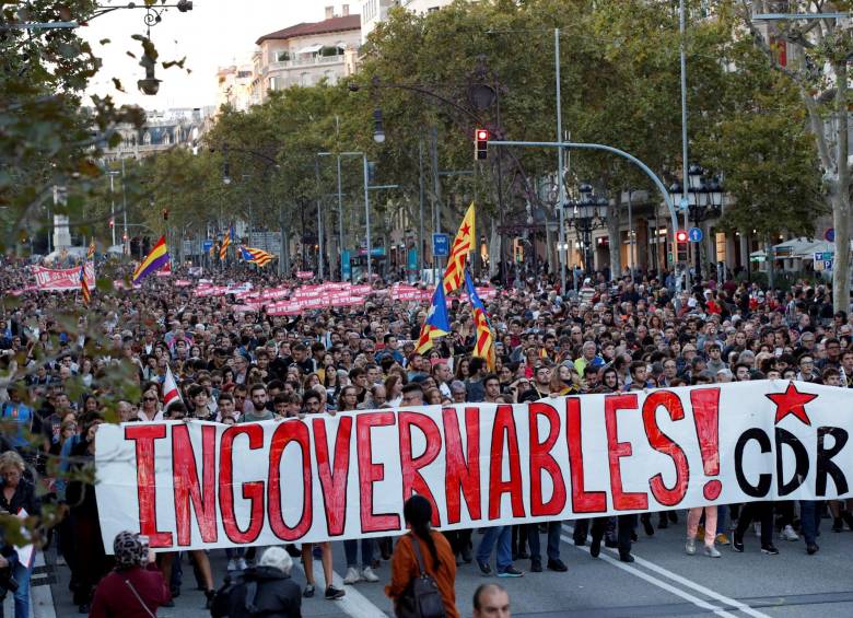 Protestas en Cataluña. FOTO EFE