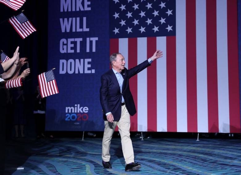 El multimillonario estadounidense Michael Bloomberg no consiguió despegar en las primarias. FOTO: AFP