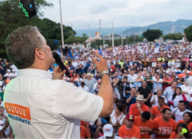 Este domingo Iván Duque estuvo en Cúcuta, Norte de Santander. Afirmó que está agradecido con el esquema de seguridad que tiene. FOTO CORTESÍA CAMPAÑA