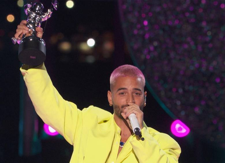 Maluma recibe su primer VMA. FOTO AFP