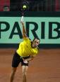 Con una lesión en su muñeca izquierda Daniel Galán ganó el tercer set pero sucumbiendo en 5 parciales. FOTO AFP