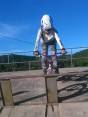Esta imagen corresponde a Shamanta cuando tenía su bicicleta, su herramienta de trabajo como bicicrosista. FOTO cortesía
