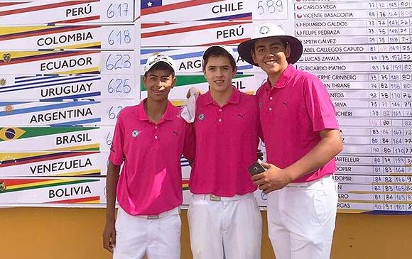 Juan Camilo Vesga, Nicolás Llanos y Santiago BustamantegolfistasFOTO FEDEGOLF