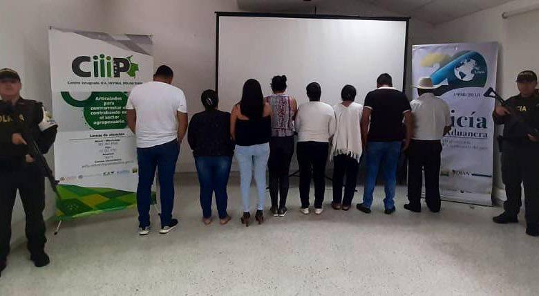 Funcionarios del ICA habrían facilitado la labor mediante la entrega de datos falsos para las guías de movilización. FOTO CORTESÍA POLICÍA