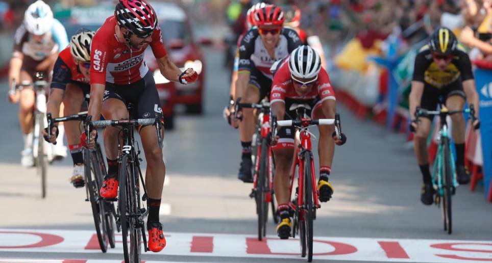 Llegada de la etapa 19 de la Vuelta a España. FOTO EFE