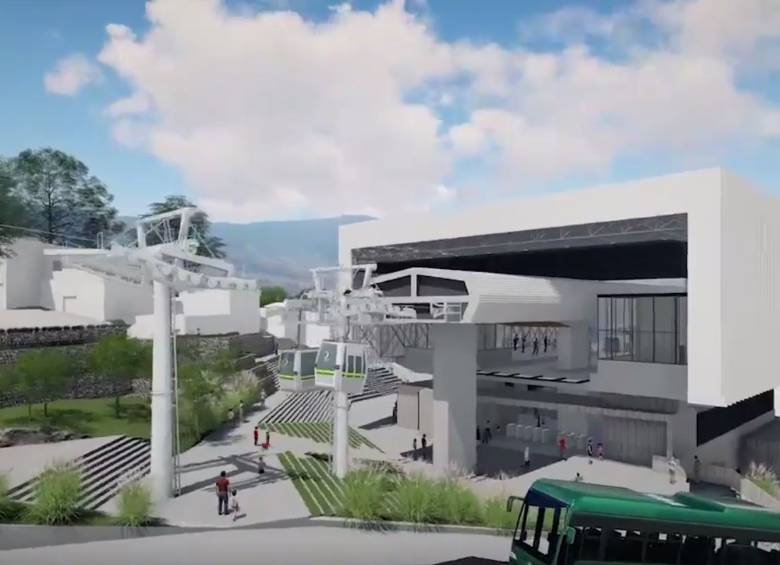 Así se verán las estaciones del metrocable Picacho. RÉNDER METRO DE MEDELLÍN