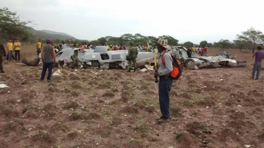 Once militares muertos dejó el accidente de un avión Casa de la Fuerza Aérea Colombiana en zona rural del municipio de Codazzi, Cesar. FOTO CORTESÍA