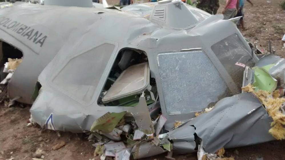 Once militares muertos dejó el accidente de un avión Casa de la Fuerza Aérea Colombiana en zona rural del municipio de Codazzi, Cesar. FOTO CORTESÍA