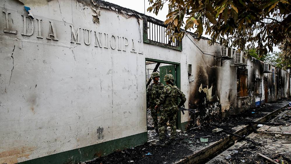 Las protestas se dieron por el inconformismo de algunos ciudadanos con los resultados de las votaciones del pasado domingo. Foto Julio Herrera