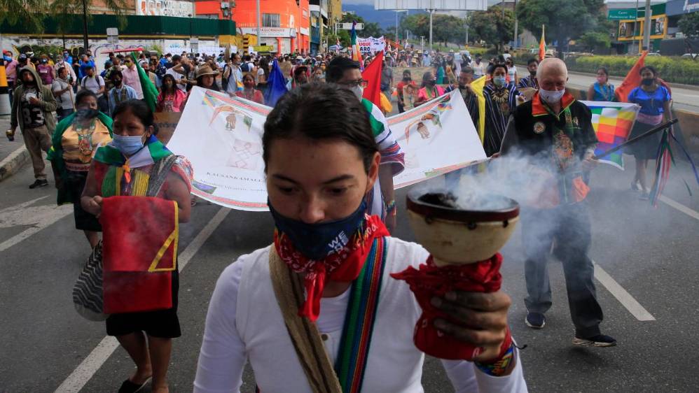 Marchas del 21 de octubre en Medellín. FOTO JUAN ANTONIO SÁNCHEZ