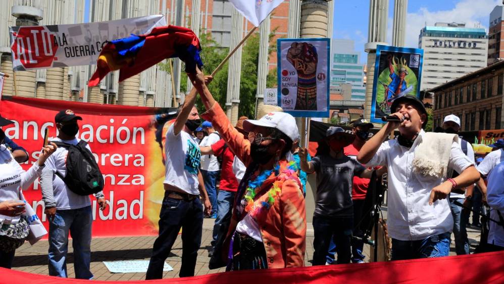 Marchas del 21 de octubre en Medellín. FOTO JUAN ANTONIO SÁNCHEZ