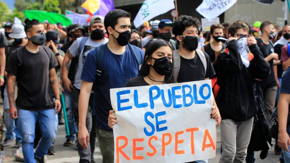 Marchas del 21 de octubre en Medellín. FOTO JUAN ANTONIO SÁNCHEZ