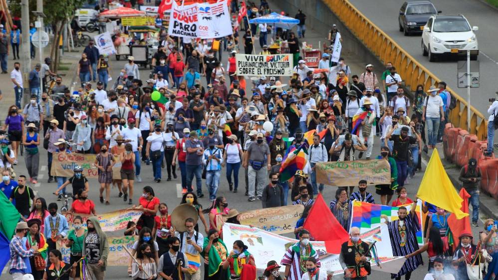 Marchas del 21 de octubre en Medellín. FOTO JUAN ANTONIO SÁNCHEZ
