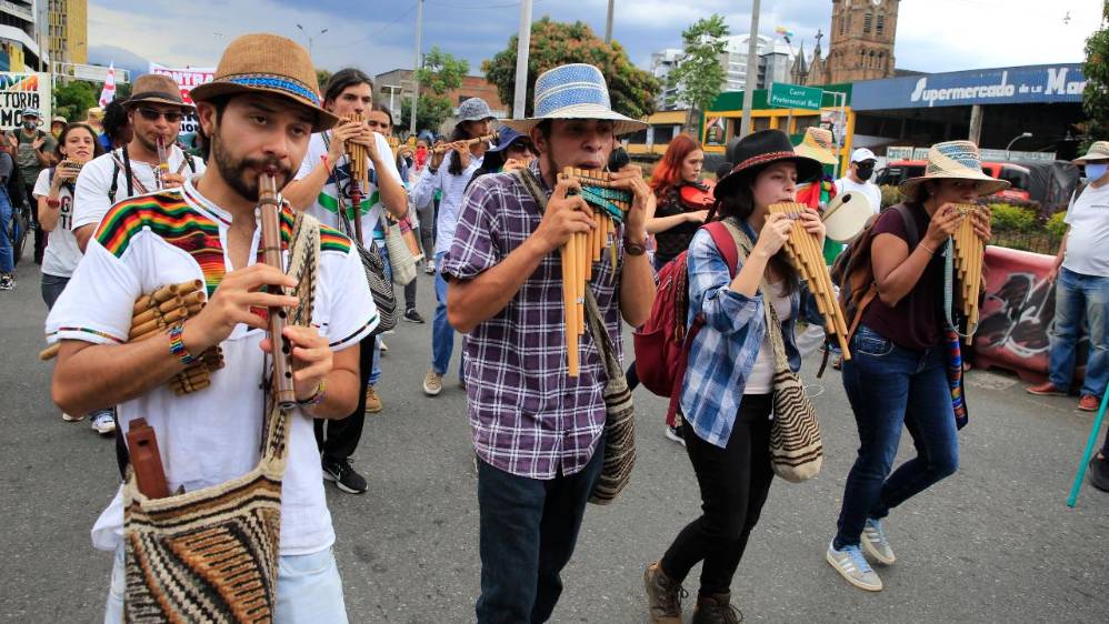 Marchas del 21 de octubre en Medellín. FOTO JUAN ANTONIO SÁNCHEZ